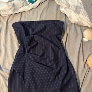 Target Navy Pinstripe Strapless Dress